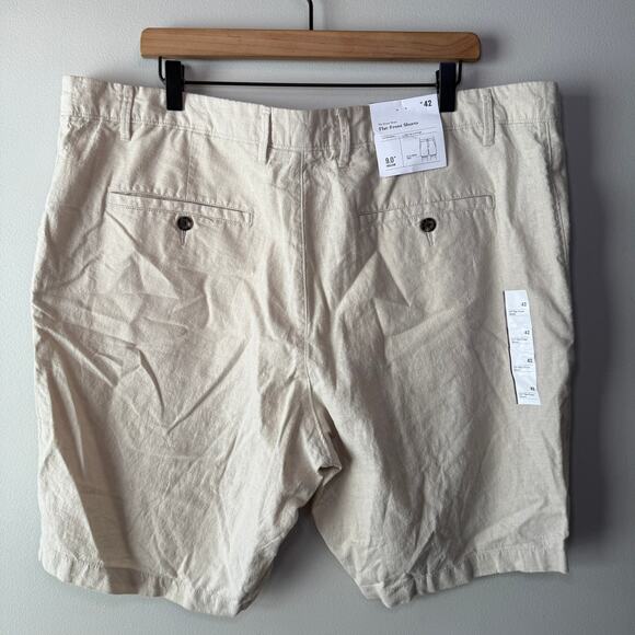 Goodfellow Men's The Every Wear 9" Flat Front Linen Shorts Tan Size 42 - Picture 5 of 6